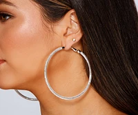 Bring The Sparkle Rhinestone Hoop Earrings