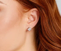 Sparkly Gems Flower Halo Stud Set