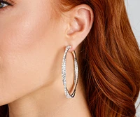 Glam Rhinestone Twisted Hoop Earrings