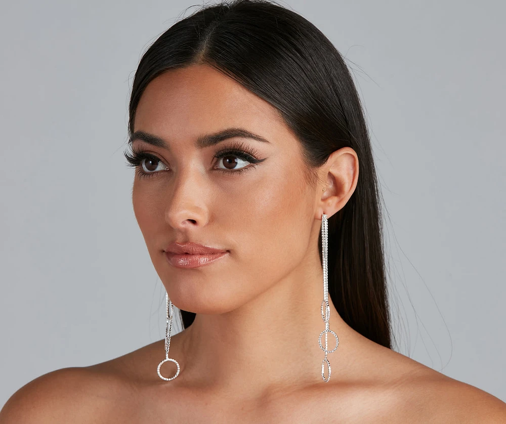 Rhine In Circles Fringe O-Ring Earrings