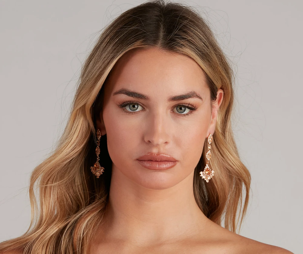 French Glam Linear Drop Earrings