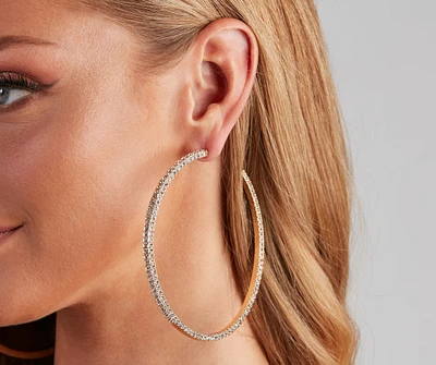 Rhinestone Double-Sided Hoops