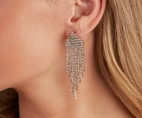 Fall For Glam Rhinestone Fringe Earrings