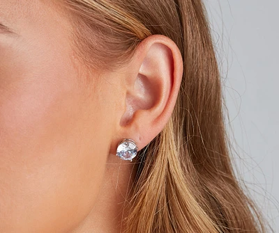 Glamorous Sparkle Cubic Zirconia Stud Earrings