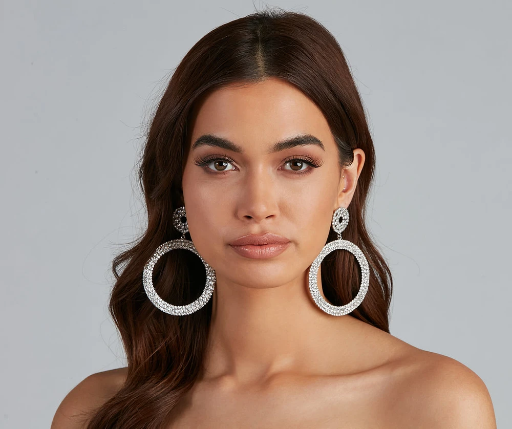 Lady Rhinestone Hoops