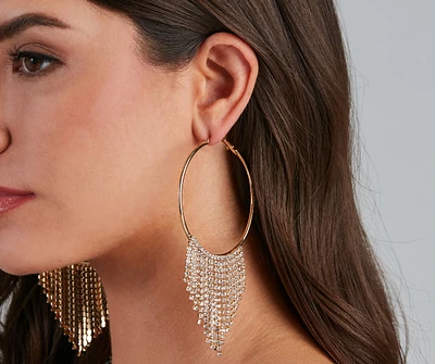 Cascade Fringe Hoop Earrings