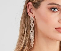 Rhinestone Twist Duster Earrings