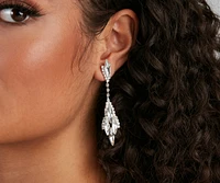 Long For Sparkle Cubic Zirconia Linear Earrings