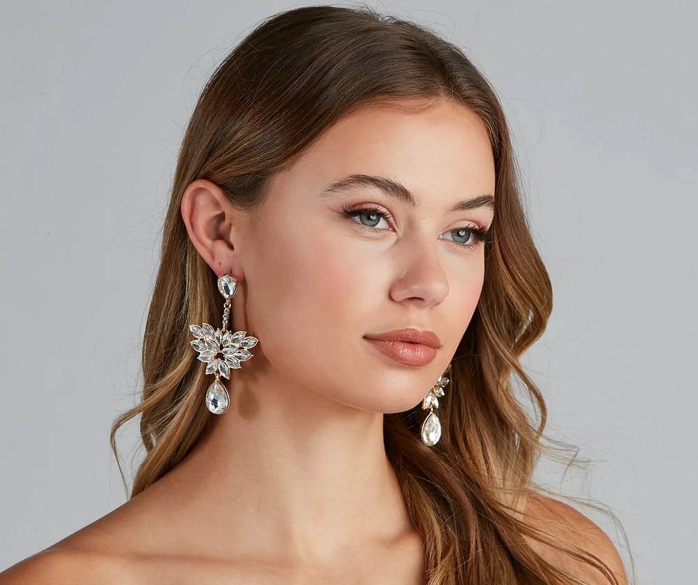 Angelic Glow Marquise Statement Earrings