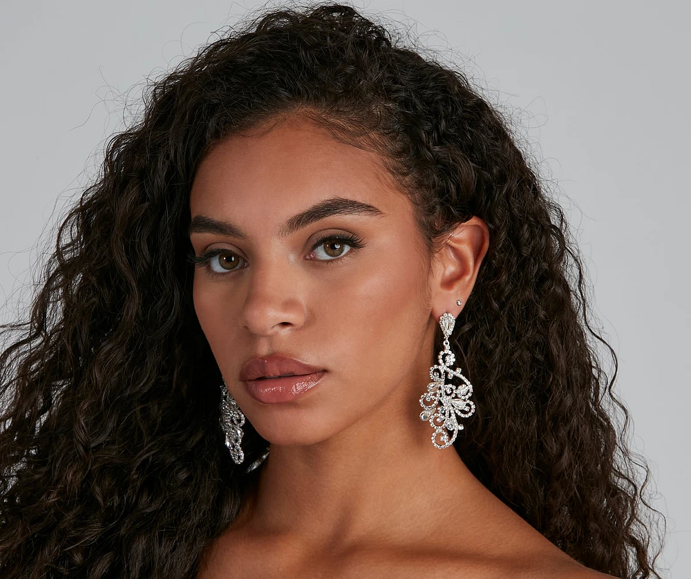 Glam Soirée Crystal Chandelier Earrings