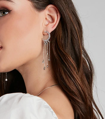 Starlight Rhinestone Linear Earrings