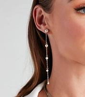Grand Pearl Linear Earrings