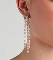 Chic Elegance Cubic Zirconia Fringe Earrings