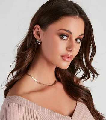 Luxe Radiance Rhinestone Ear Cuff Studs