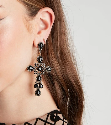 Gothic Chic Statement Cross Earrings