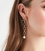 Faux Pearl Chain Link Earrings