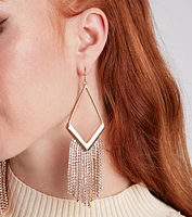 Luxe Statement Rhinestone Fringe Earrings