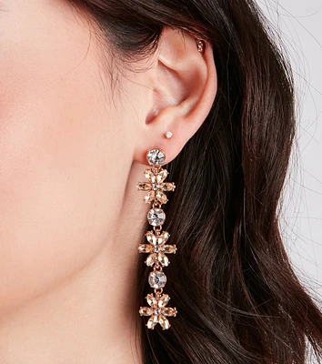 Ethereal Moment Flower Rhinestone Earrings