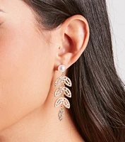 Isn't She Chic Leaf Rhinestone Earrings