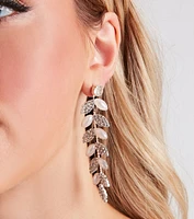 Bound To Shine Faux Pearl Leaf Earrings