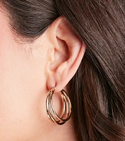 Elevated And Trendy Triple Hoop Earrings