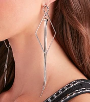 Geo Chic Bangle Fringe Earrings