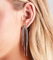 Level Up The Glam Rhinestone Fringe Earrings