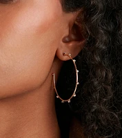 Subtle Chic Rhinestone Thin Hoop Earrings