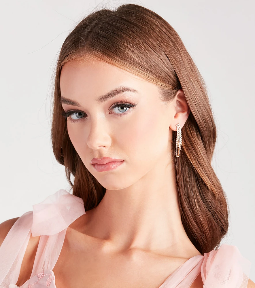 Dainty Radiant Rhinestone Front-To-Back Earrings