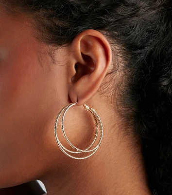 Triple Threat Statement Hoop Earrings