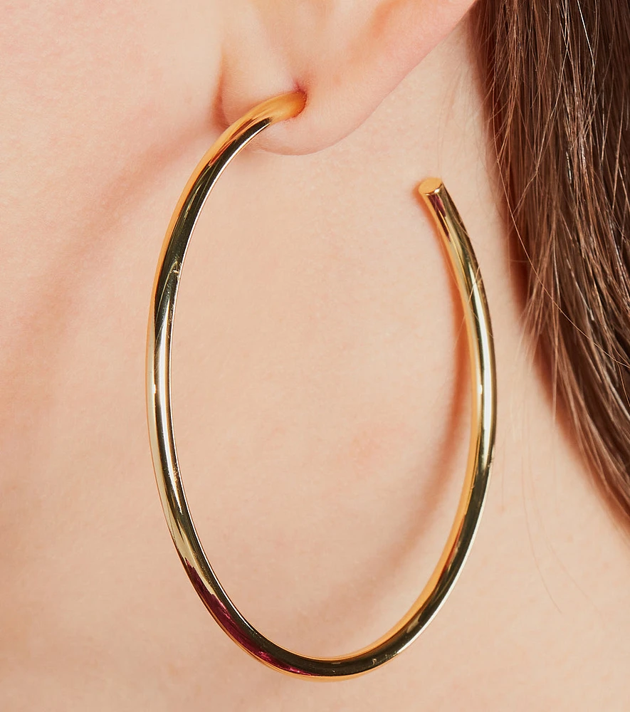 Simply Luxe 14K Gold Plated Large Hoop Earrings