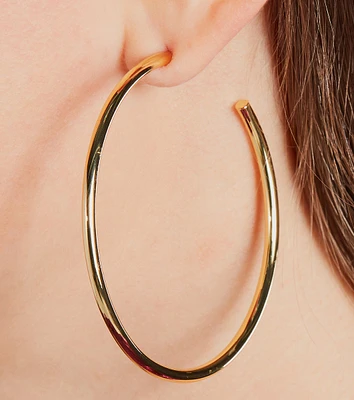 Simply Luxe 14K Gold Plated Large Hoop Earrings
