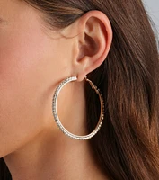 Beautiful Sparkle Rhinestone Hoop Earrings