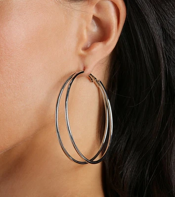 Sleek Staple Double-Hoop Earrings