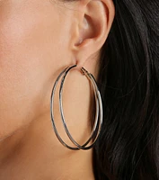 Sleek Staple Double-Hoop Earrings