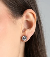 Simple Sparkle Cubic Zirconia Stud Earrings