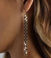 Catch The Light Rhinestone Fringe Earrings