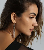 Catch The Light Rhinestone Fringe Earrings