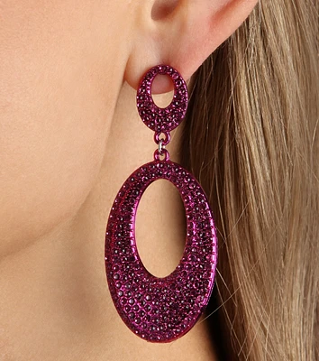 Fabulous Glamour Rhinestone Oval Earrings
