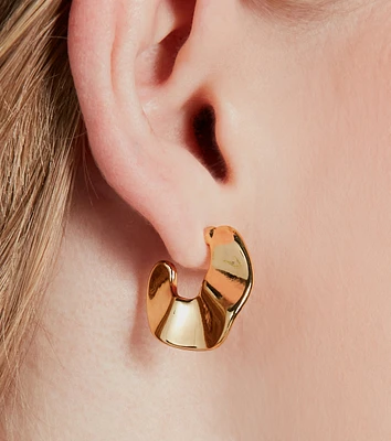 Fine Luxury 14K Gold Plated Hoop Earrings