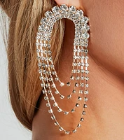 Chic Glimmer Rhinestone-Draped Statement Earrings