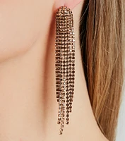 Cascading Glam Rhinestone Fringe Earrings