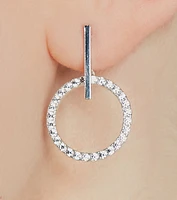 Pretty Sparkle Sterling Silver Plated Cubic Zirconia Hoop Earrings