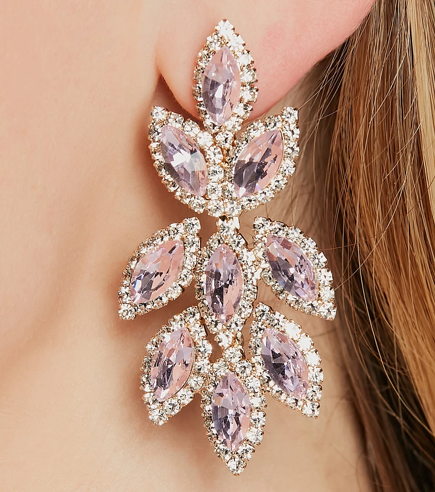 Luxe Elegance Marquise Gemstone Statement Earrings