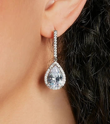 Elegantly Glam Rhinestone Teardrop Earrings