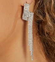 Glam Artistry Rhinestone Fringe Earrings