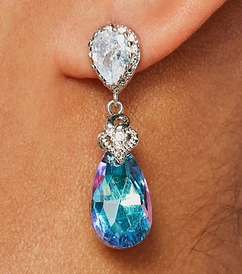 Elegant Teardrop Colored Gemstone Earrings