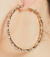 A-List Glam Rhinestone Large Hoop Earrings