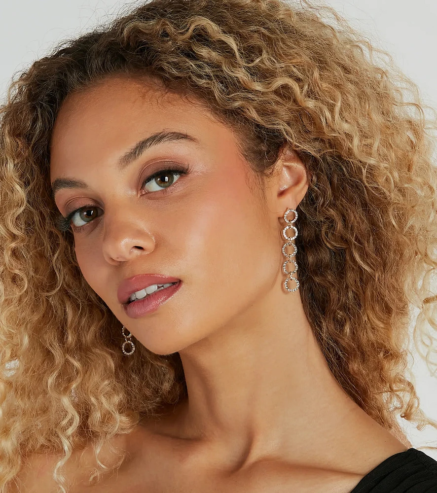 Glam Perfection Rhinestone Linear Earrings