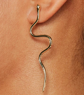 Edgy Charm Twisted Snake Statement Earrings